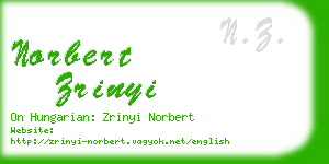 norbert zrinyi business card